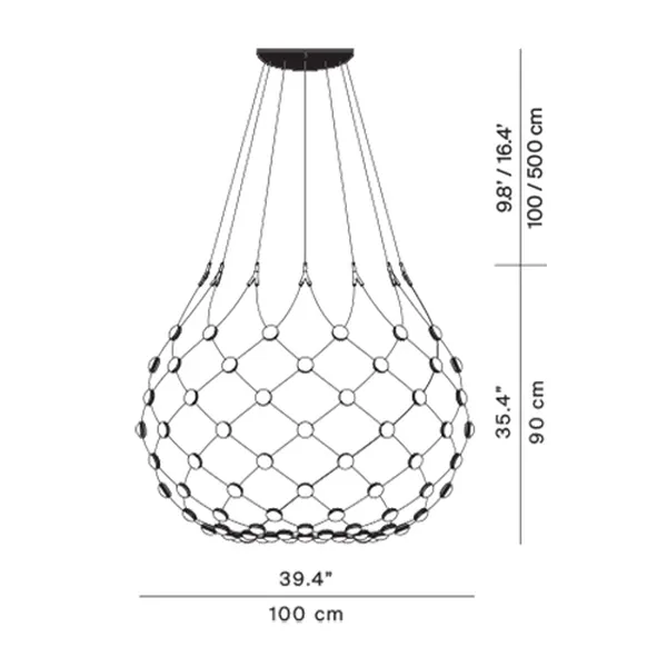 Mesh Phase Cut Suspension Ø100 cm / 1m