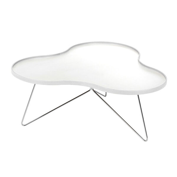 Flower Mono Bord 90x84cm Hvid/Krom