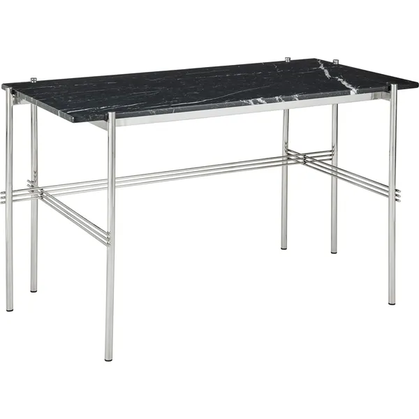 TS Pöytä 60x120 cm Kiiltävä Teräs / Musta Marquinamarmori