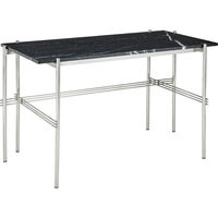 TS Pöytä 60x120 cm Kiiltävä Teräs / Musta Marquinamarmori