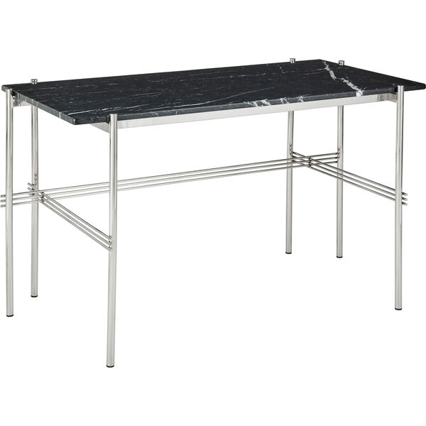 TS Skrivbord 60x120 cm Polerat Stål / Svart Marquinamarmor