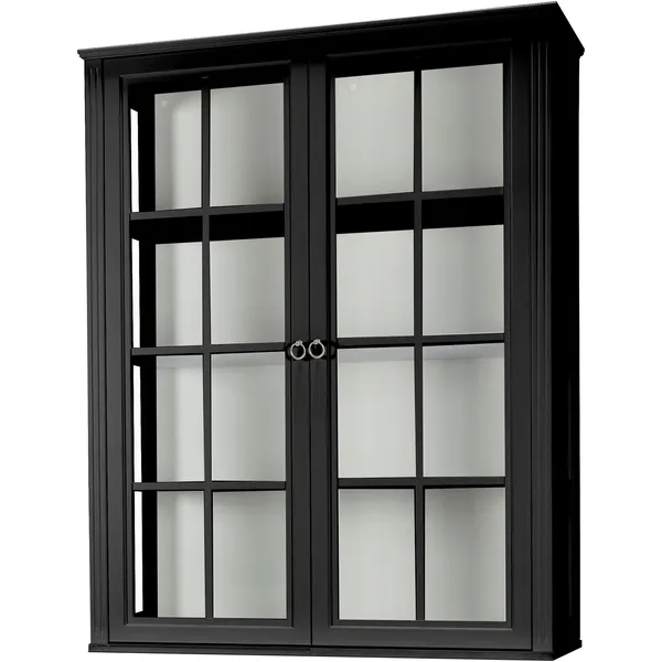 Stockholm 2.0 Vitrin Överskåp 99x34x124 Svart