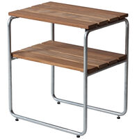 L45 Sidobord Obehandlad Teak Oljad Ek / Varmförzinkat Stål