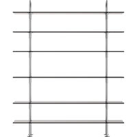 Keen Hyldesystem Med 6 Hylder 160 cm Satinpoleret Rustfrit stål / Tonet Glas