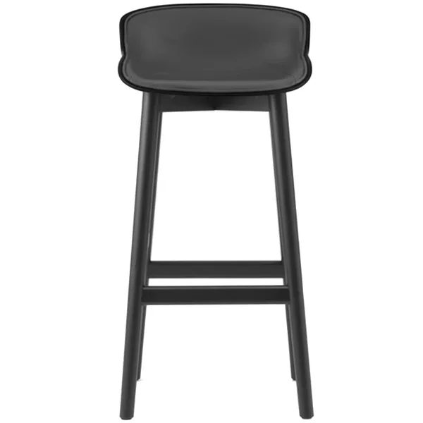 Hyg Baarijakkara 75 cm Verhoiltu Etupuoli Musta Nahka / Musta Tammi