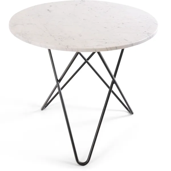 O Dining Table Matbord Ø100 cm Svart/Vit marmor