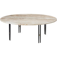 IOI Sidebord Ø50 cm Travertin / Sort