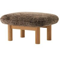 Brasilia Fåtölj Med Ottoman Naturlig Ek Sheepskin Root
