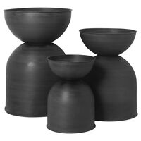 Hourglass Pot Large Black/Dark Grey