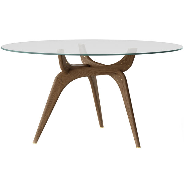 Triiio Spisebord Ø135 cm Røget Eg / Klart Glas