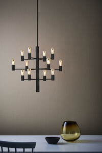 Manola 12 Lysekrone Dimmebar LED Svart