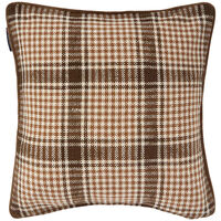 Checked Pudebetræk 50x50 cm Brunt / Fudge / Lys Beige
