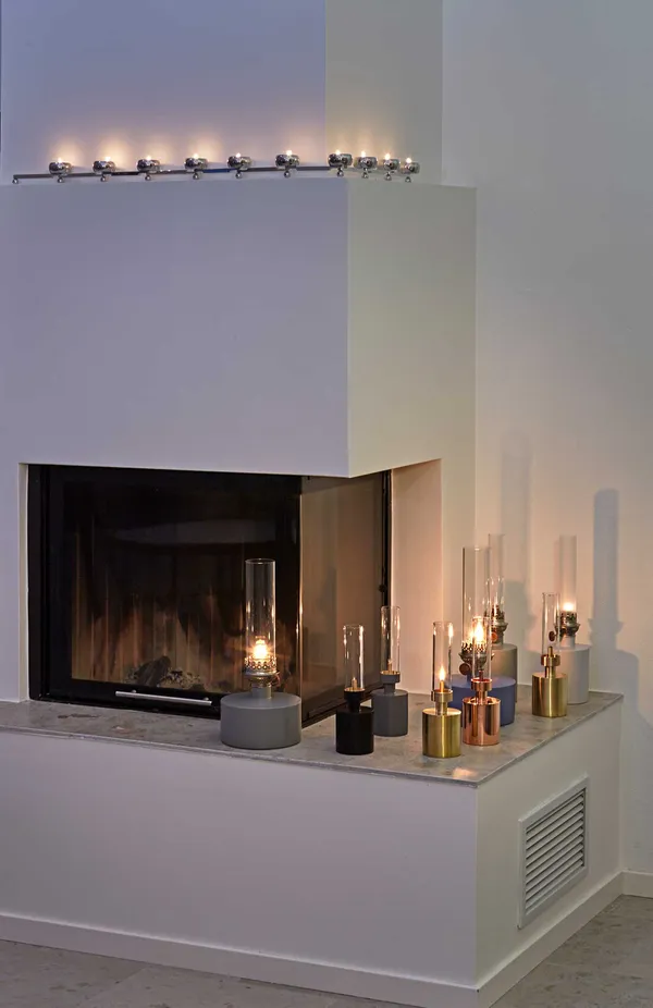 Patina Olielampe Lille Kobber/Klar Glas