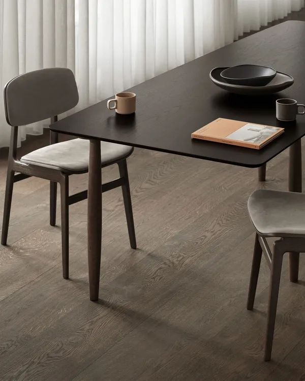 Oku Dining Table 95x200 cm Dark Smoke