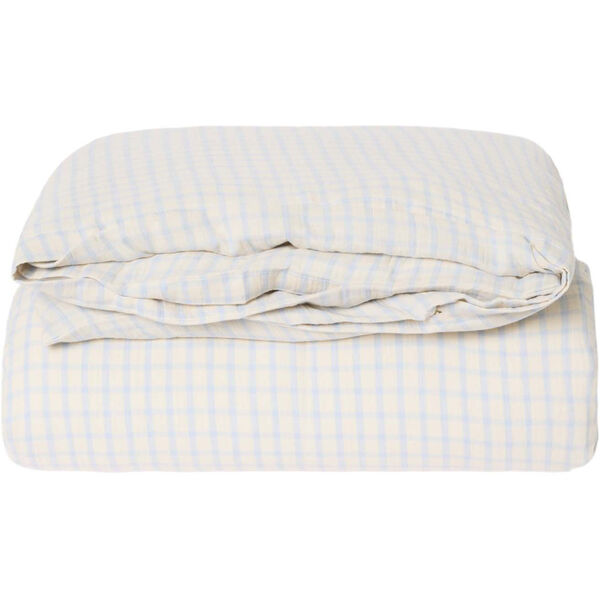 Gingham Sky Blue Muslin Duvet Cover Single 210x150 cm