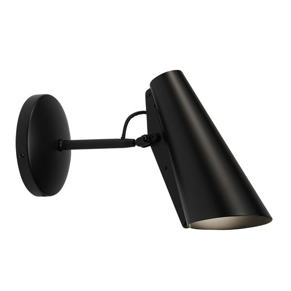 Birdy Vegglampe Kort Arm Sort