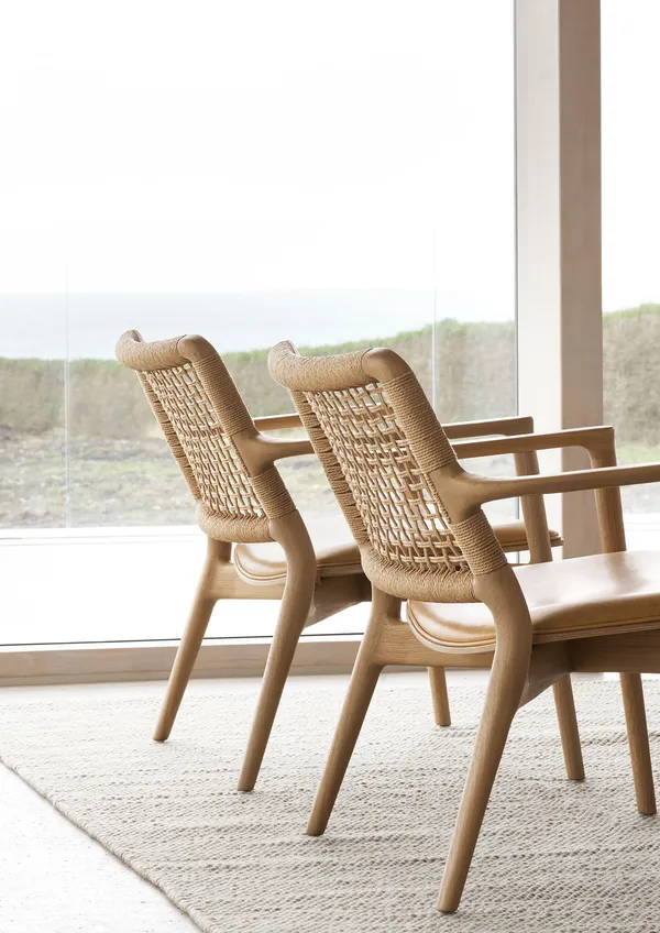 Cabin Loungefåtölj Ljus Ek / Sand Läder