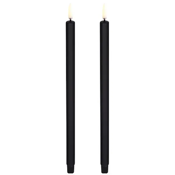 LED Kronelys 2-pk 23 x 255 cm Svart