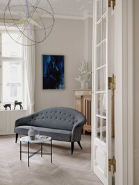 Ts Bord XL Ø105cm H40cm Sort/ Hvid Marmor
