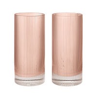 Ripple Highball-Glass 2-pk Blush