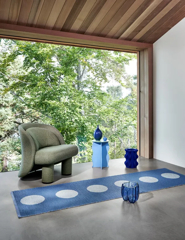 Vera Pop Tæppe 70x200 cm River Blue / Blue Fog