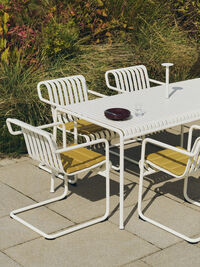 Palissade Cantilever Armchair Cream white powder coated steel