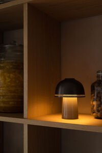 Raku Bordlampe Beige Grey / Aluminium