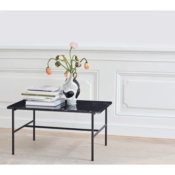 Rebar Rectangular Coffee Table Soft black marble