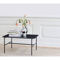 Rebar Rectangular Coffee Table Soft black marble
