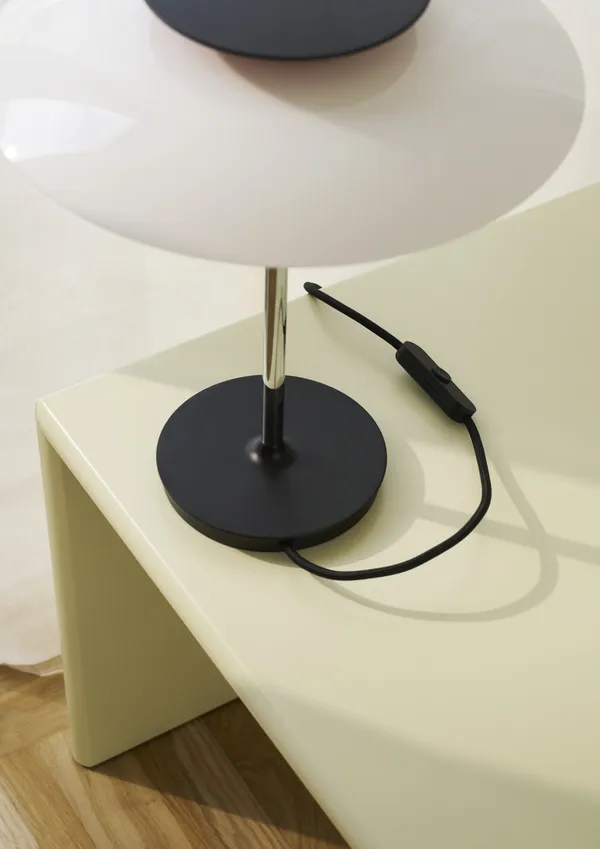 PH 80 Bordlampe Krom / Opalhvid