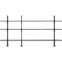 Keen Hyldesystem Med 3 Hylder 208 cm Sort Messing / Tonet Glas