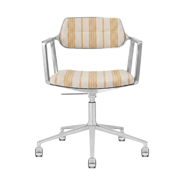 453+ Työtuoli Pyörillä varustettu Striped Keltainen