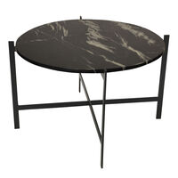 Deck Large Bord Hvid Marmor/Sort