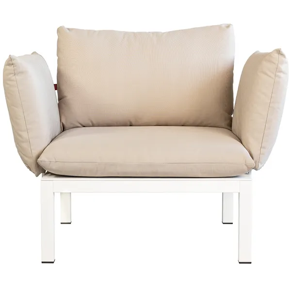 Domino Lænestol Beige/Hvid