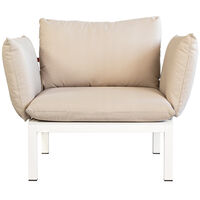 Domino Lænestol Beige/Hvid