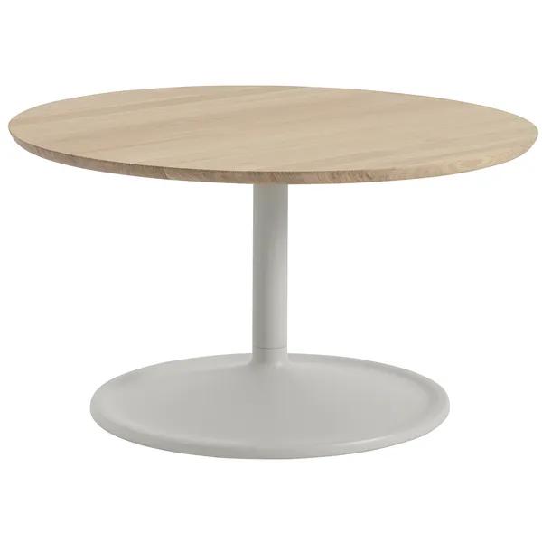 Soft Salongbord Ø75 cm Solid Eik / Grå