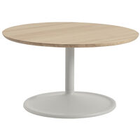 Soft Salongbord Ø75 cm Solid Eik / Grå