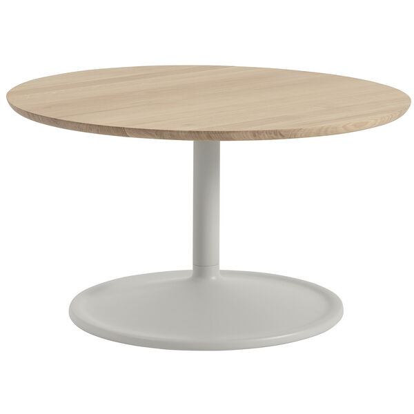Soft Salongbord Ø75 cm Solid Eik / Grå