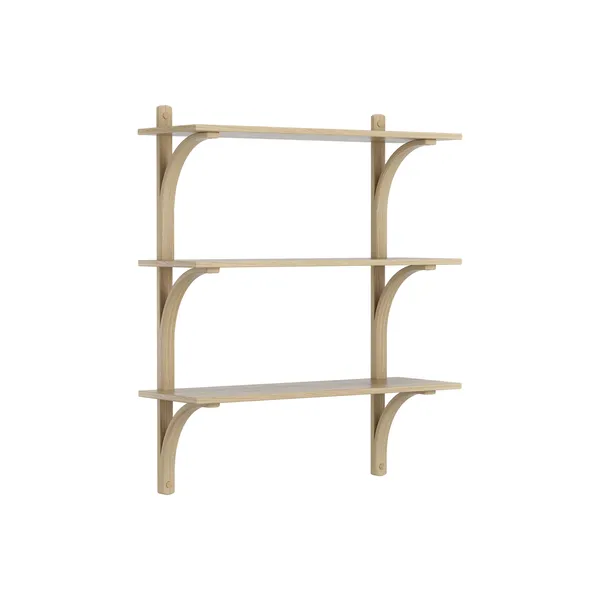 Levi Seinähylly 90 cm Medium Messinginvärinen / Naturlack Oak