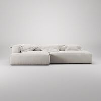 Grand 25-Sitssoffa öppet avslut Höger Minetyg Moon White