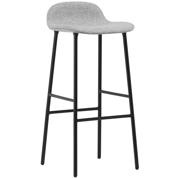 Form Barstol 75 cm Grå / Svart Stål
