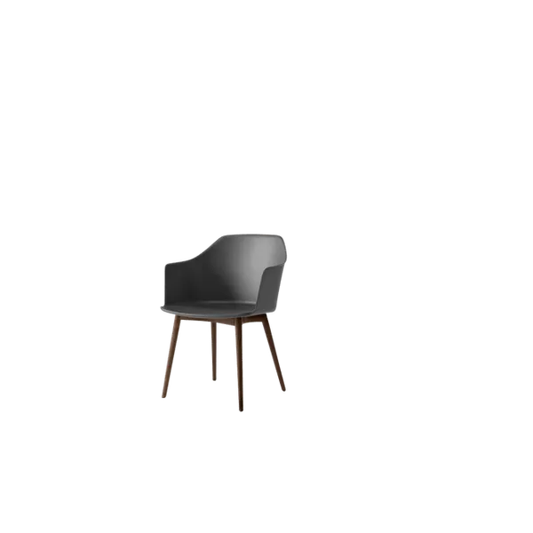 Rely HW76 Spisebordsstol Med Armlæn Stone Grey/Lakeret Valnød