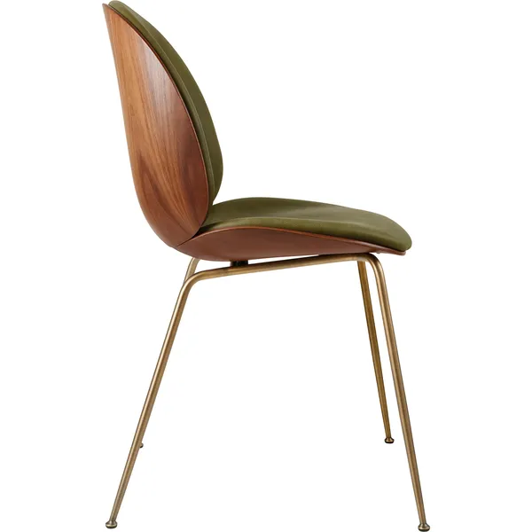 Beetle 3D Veneer Tuoli Saksanpähkinä/Brass Soft Leather Army