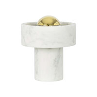 Stone Portabel Lampa Vit Marmor / Guld