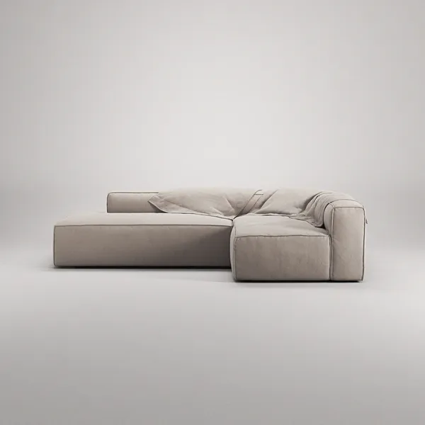 Grand Loungesoffa 3-Sits öppet avslut Vänster Minetyg Sandshell Beige