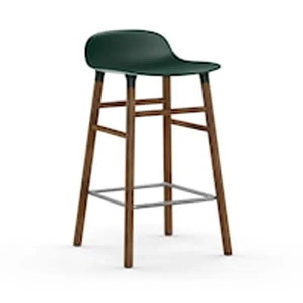 Form Barstol 65cm Grøn/Valnøddetræ