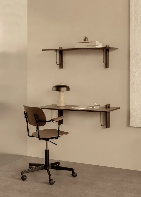 Corbel Vägghylla 100 cm Mörkbetsad Ek