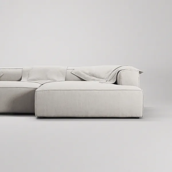Grand 5-Sitssoffa schäslong Höger Minetyg Moon White