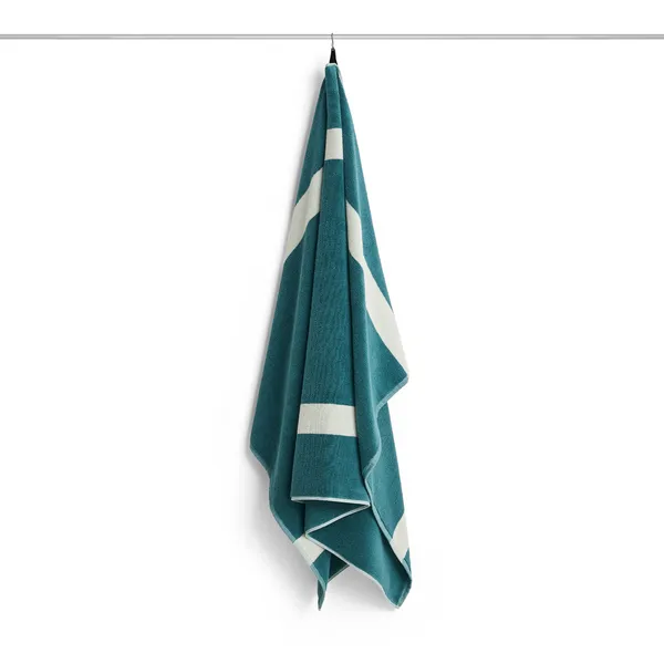 Stripe Bath Towel 100x150 cm Petrol Blue