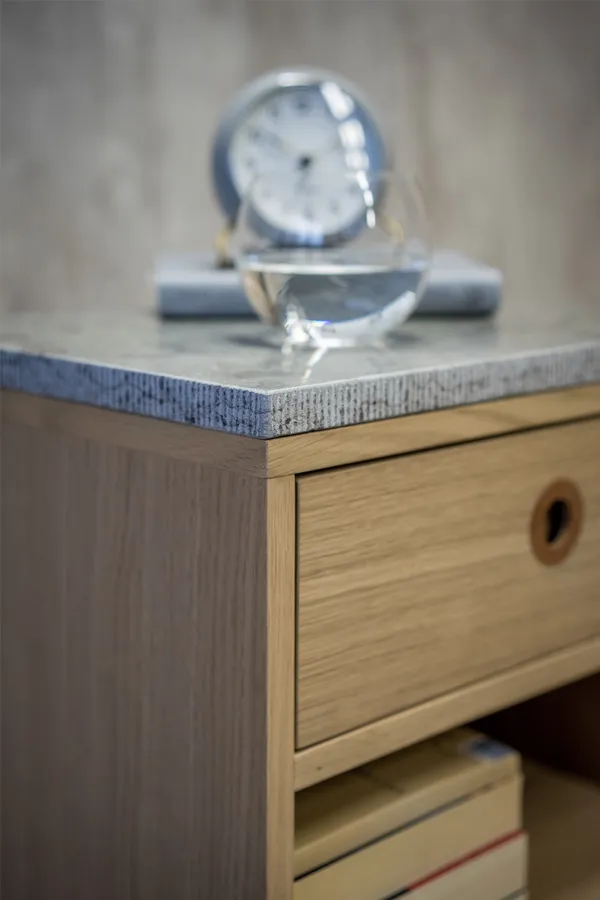 Höllviken Bedside Table Short Legs White Pigmented Oak
